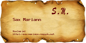 Sax Mariann névjegykártya